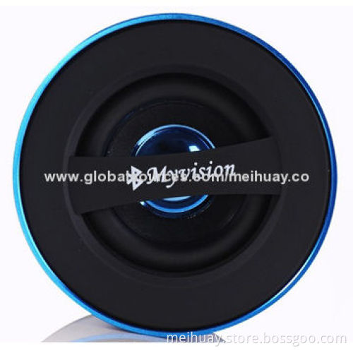 Mini Outdoor Portable Round Bluetooth Speaker With Metal Material